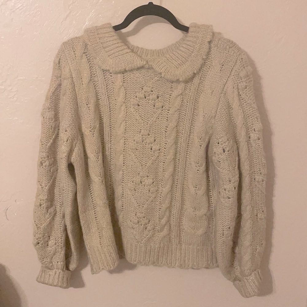 Made with Love tan collared sweater